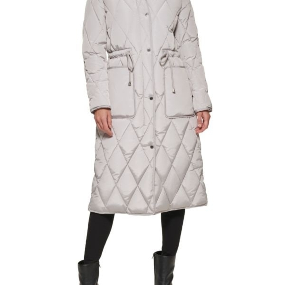π£ Kenneth Cole NY Quilted Puffer π§₯ Coat π Tags XL Hood Zip/Snap/Tie PocketsβοΈ - Picture 2 of 10